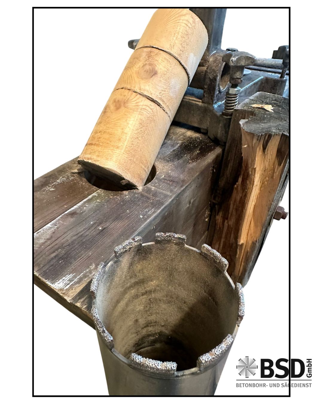 Holzbohrkrone, Kernbohrung in Holz