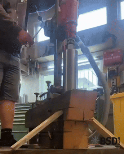 Holzbohrkrone, Kernbohrung in Holz